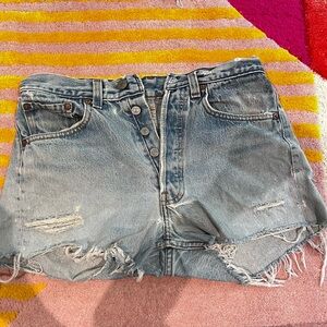 Levi's Blue Jean Shorts Distressed Vintage Style